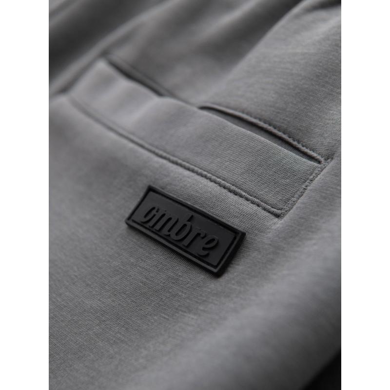 Férfi melegítőnadrág egyenes szárral és gumírozott részletekkel – szürke V3 OM-PASK-0281