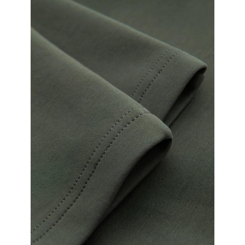 Pánské tepláky s rovnými nohavicemi a gumovými detaily – tmavě olivově zelené V4 OM-PASK-0281