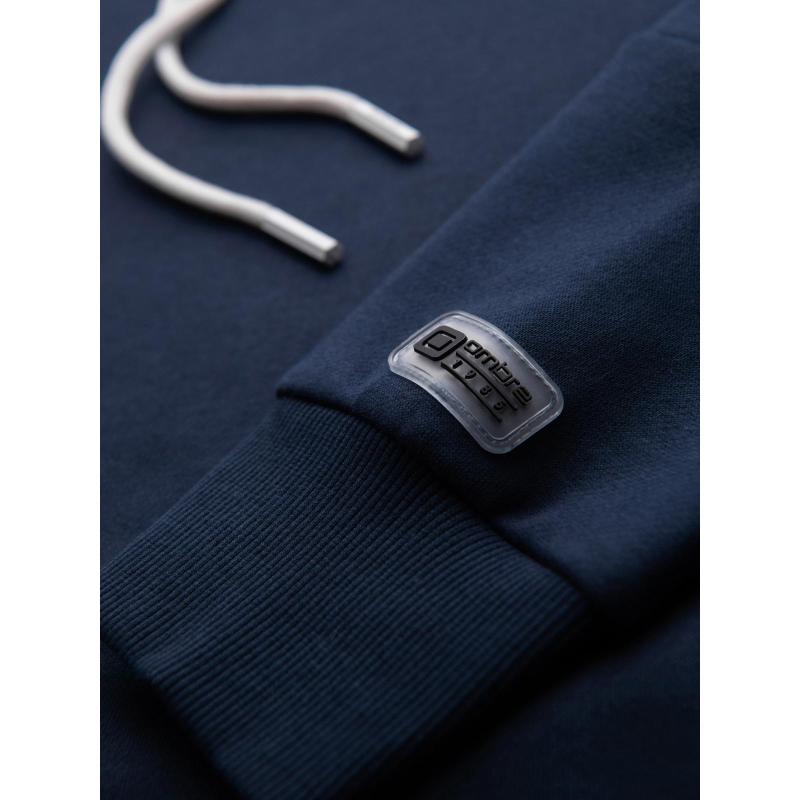 Pánská mikina s kontrastním prošíváním a kapucí – tmavě modrá V2 OM-SSNZ-0250