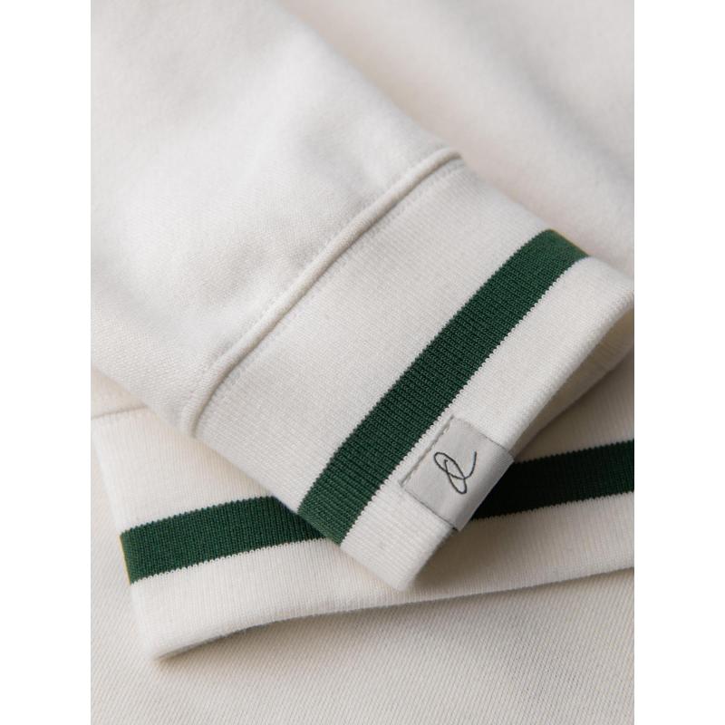 Pánska mikina s raglánovými rukávmi a kontrastnými detailmi – biela V2 OM-SSNZ-0244