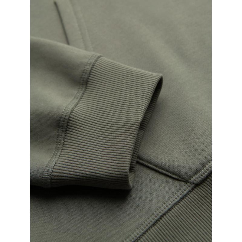 Pánská mikina s kapucí a výšivkou – khaki V3 OM-SSNZ-0241