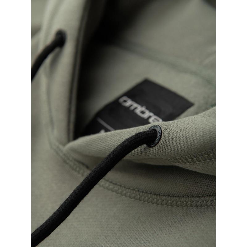 Pánská mikina s kapucí a výšivkou – khaki V3 OM-SSNZ-0241