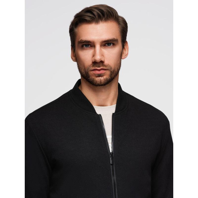 Pánska bunda s raglánovými rukávmi – čierna V1 OM-JANP-0159