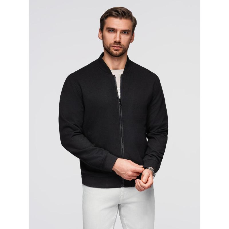 Pánska bunda s raglánovými rukávmi – čierna V1 OM-JANP-0159