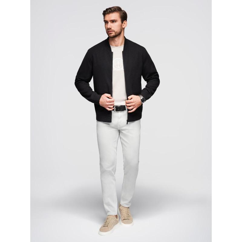 Pánska bunda s raglánovými rukávmi – čierna V1 OM-JANP-0159