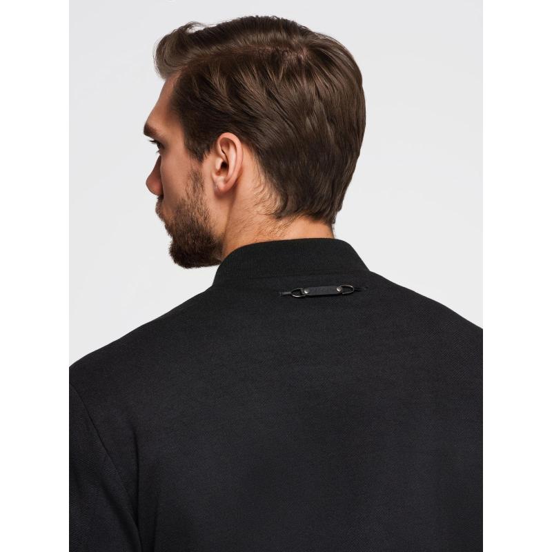 Pánska bunda s raglánovými rukávmi – čierna V1 OM-JANP-0159