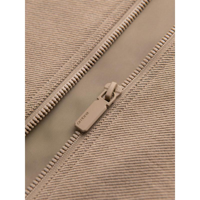 Pánská bunda s raglánovými rukávy – teplá béžová V2 OM-JANP-0159