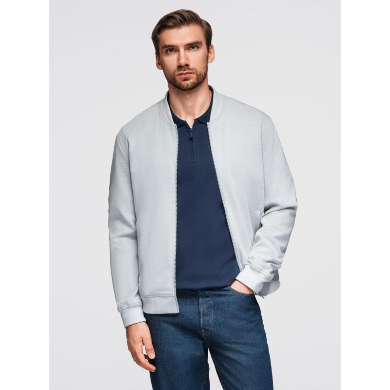 Férfi kabát raglán ujjakkal – világosszürke V4 OM-JANP-0159