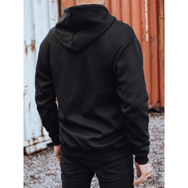 Férfi pulóver kapucnival, fekete
