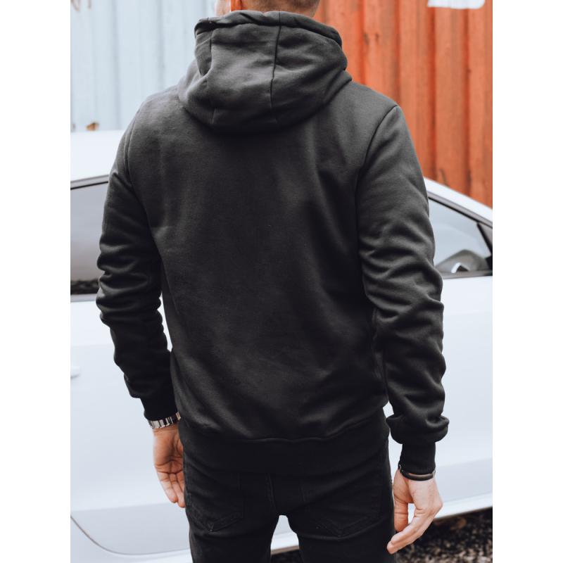 Pánská zateplená mikina s kapucí, černá