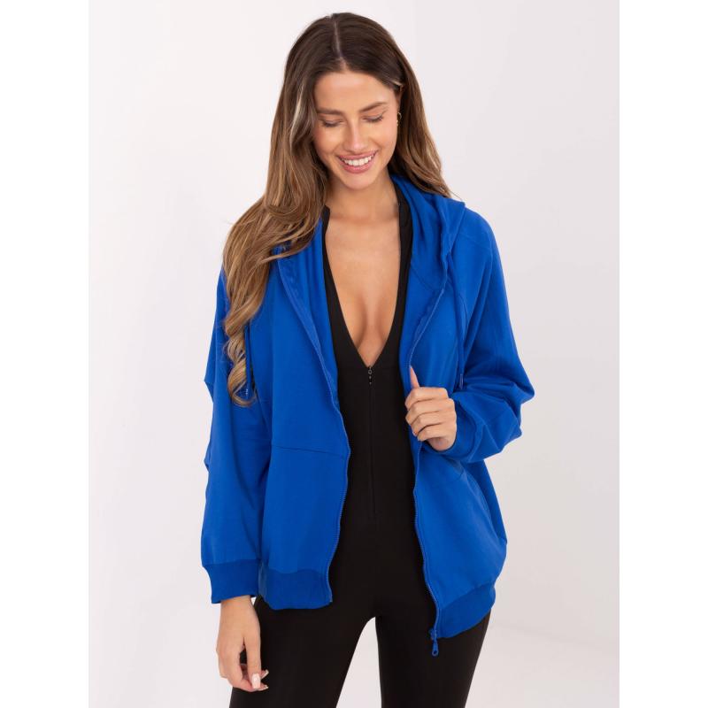 Kobaltová mikina basic z bavlny