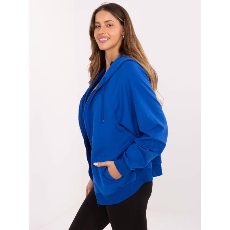 Kobaltová mikina basic z bavlny