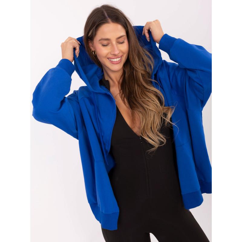 Kobaltová mikina basic z bavlny