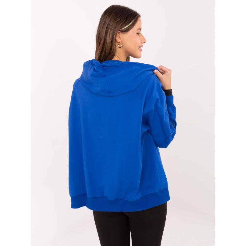 Kobaltová mikina basic z bavlny