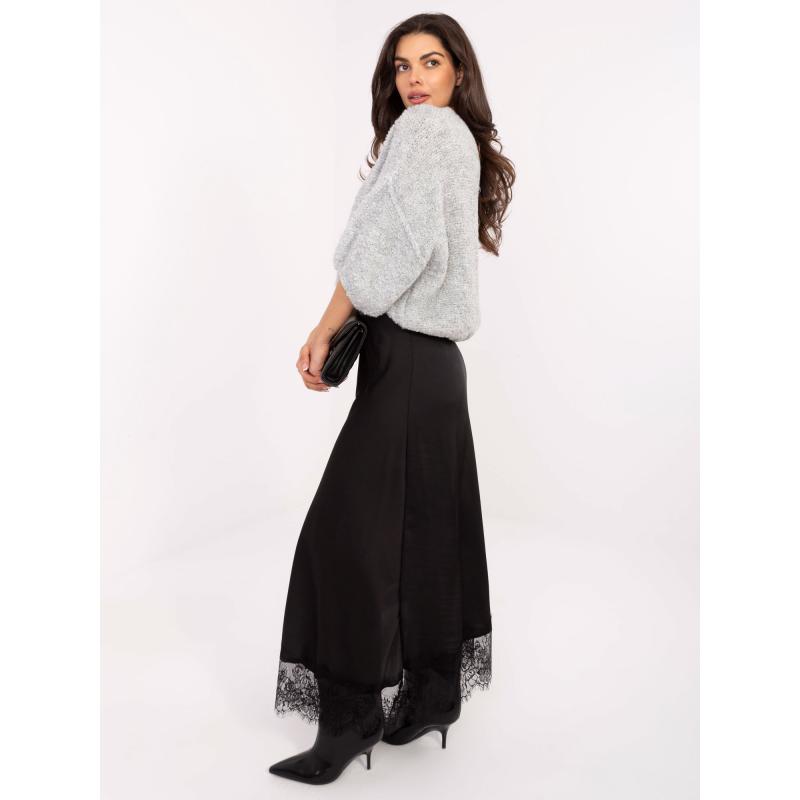 Světle šedý dámský bouclé svetr s 3/4 rukávy