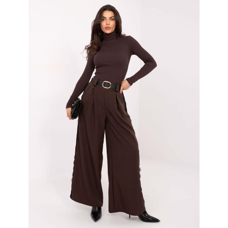 Čokoládová základní blůza s rolákem RUE PARIS