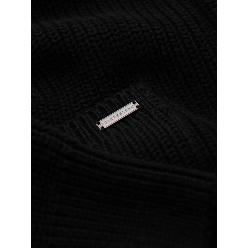 Férfi pamut pulóver sálgallérral – fekete V4 OM-SWCD-0153