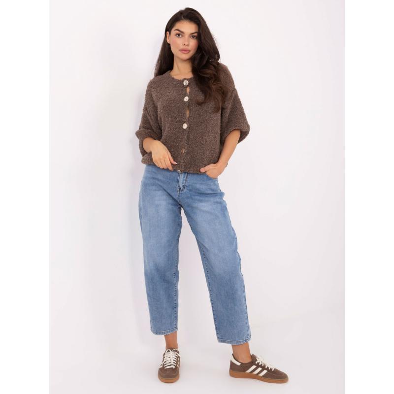 Fango dámský bouclé svetr s knoflíky