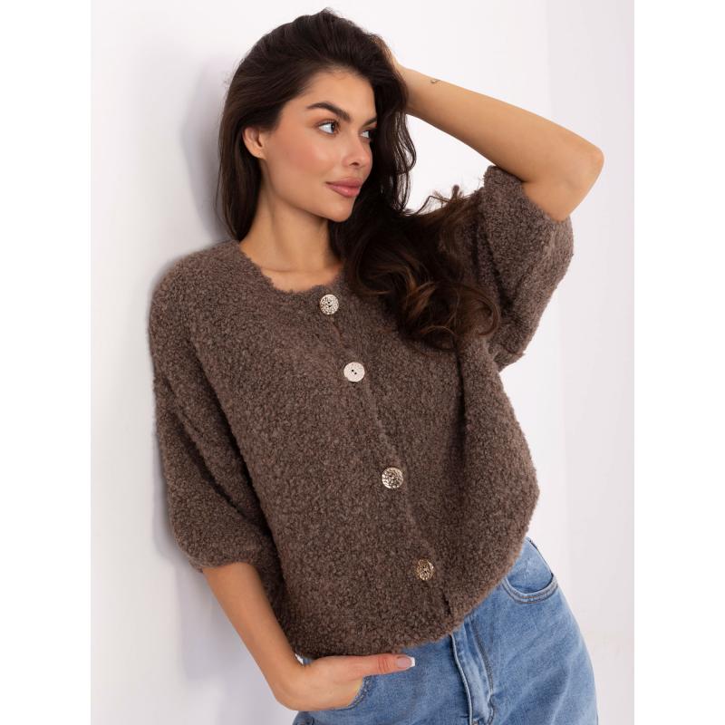 Fango dámský bouclé svetr s knoflíky
