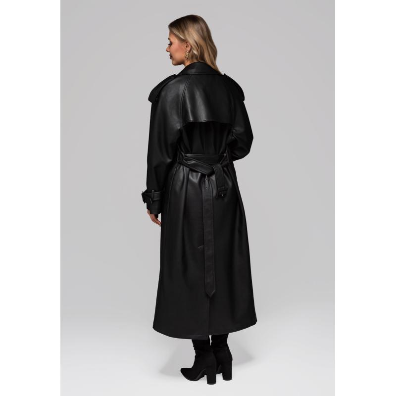 Dámský kabát LARICA s páskem OW-COLC-0101 v1 – černý