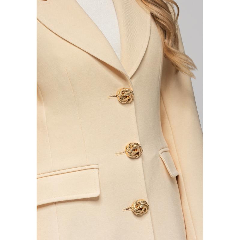 Dámská vesta se zlatými knoflíky LARICA OW-COLC-0103 v1 – zlomená bílá