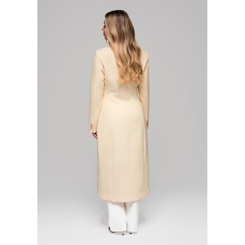 Dámská vesta se zlatými knoflíky LARICA OW-COLC-0103 v1 – zlomená bílá