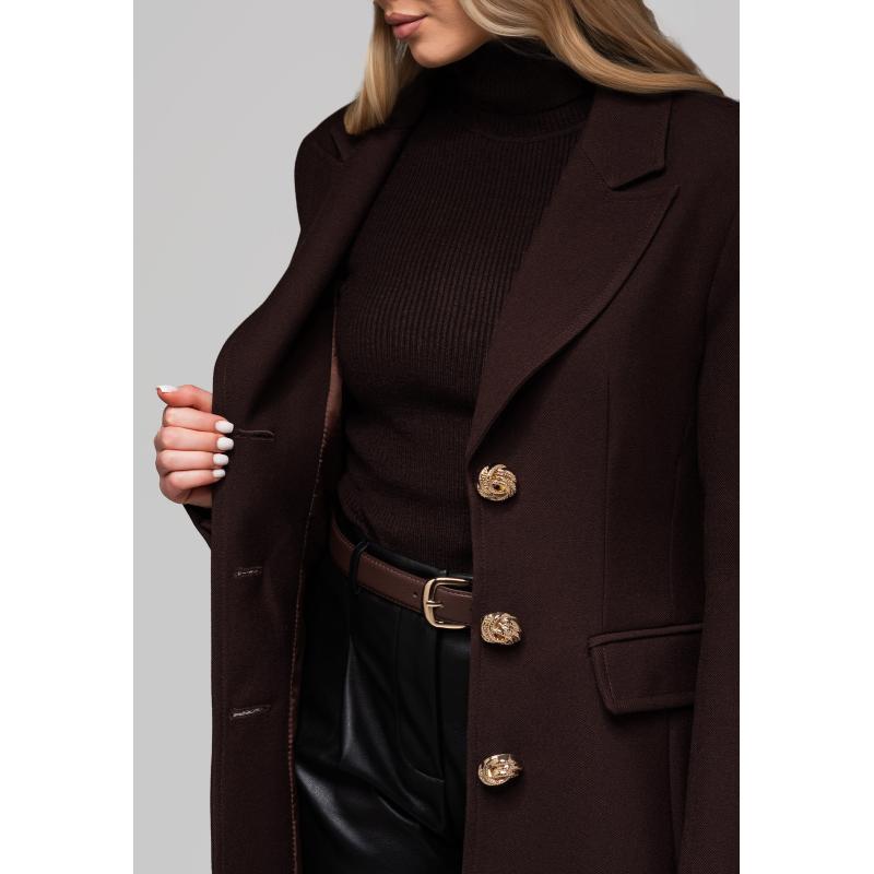 Dámská vesta se zlatými knoflíky LARICA OW-COLC-0103 v2 – hnědá