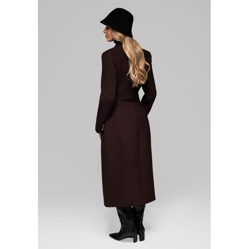 Dámská vesta se zlatými knoflíky LARICA OW-COLC-0103 v2 – hnědá