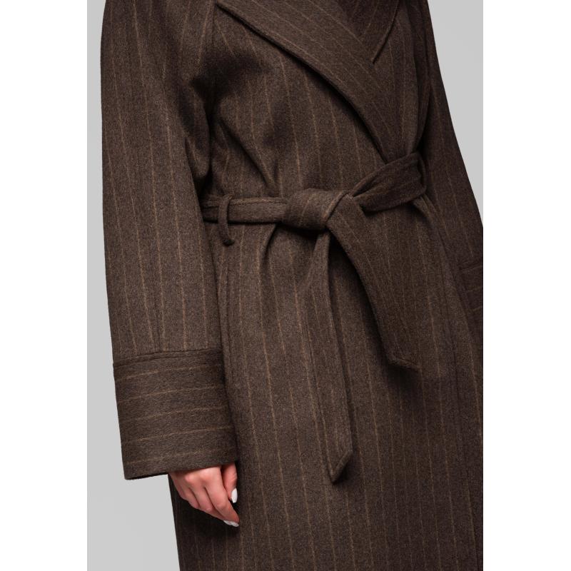 Női kabátok csíkokkal LARICA OW-COLC-0105 v1 – barna