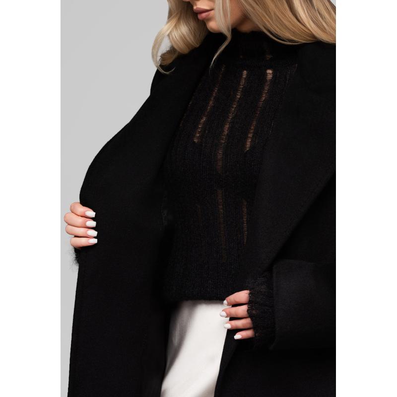 Dámský vlněný kabát LARICA OW-COLC-0106 v1 – černý