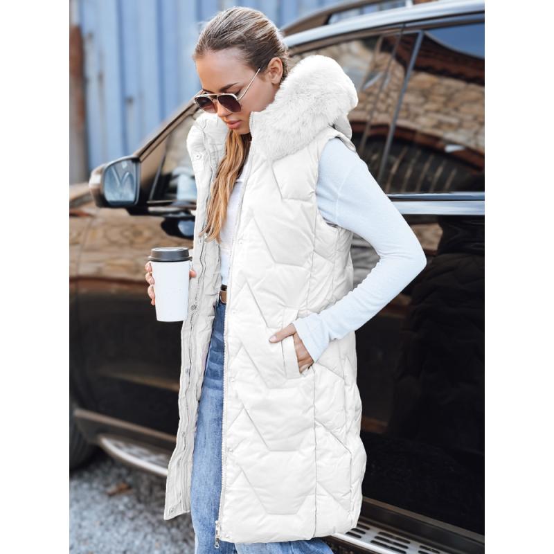 Dámská prošívaná vesta, bílá