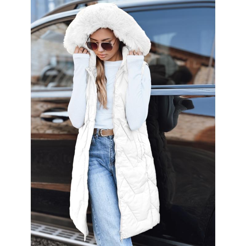 Dámská prošívaná vesta, bílá