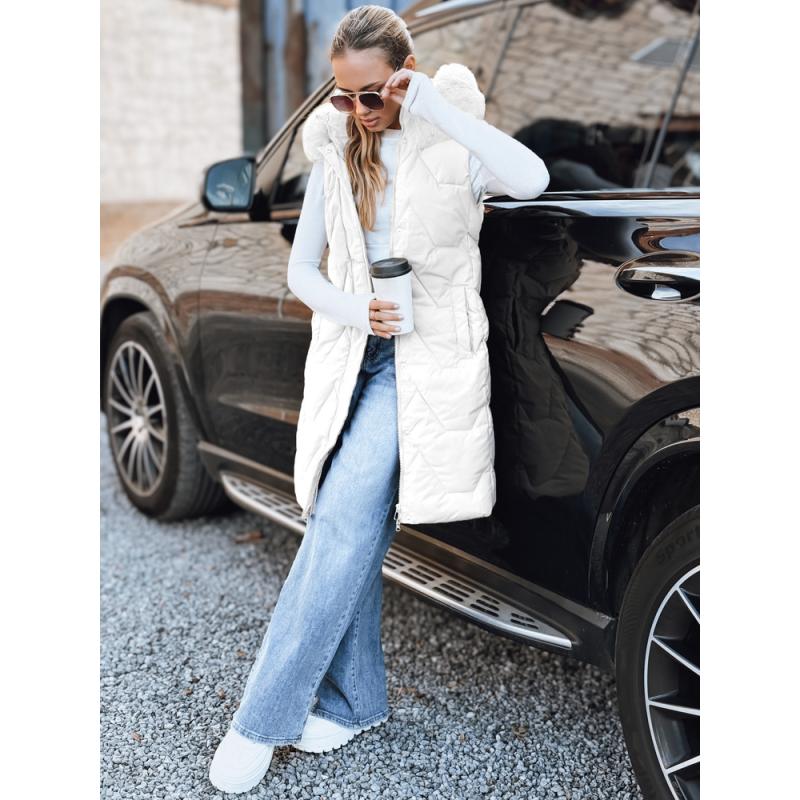 Dámská prošívaná vesta, bílá