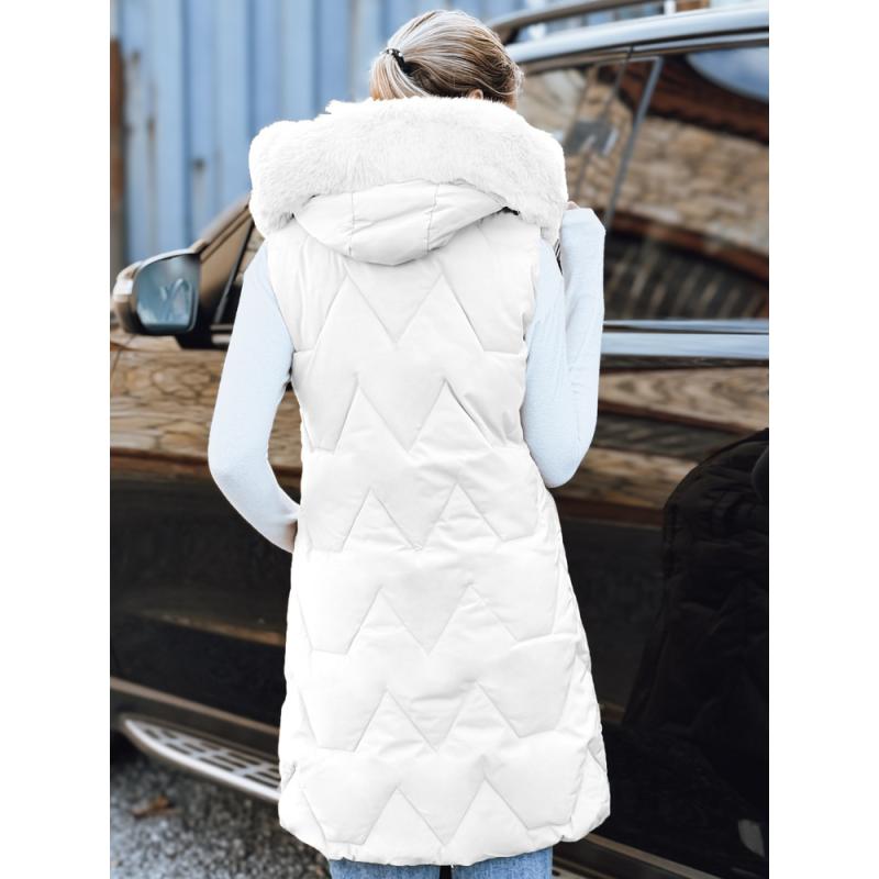 Dámská prošívaná vesta, bílá