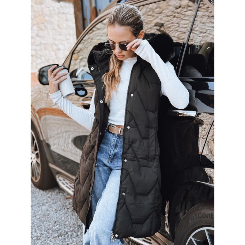 Dámska prešívaná vesta, čierna