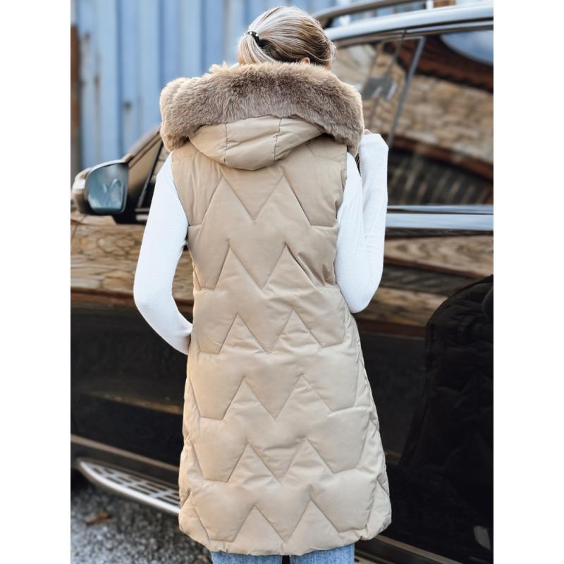 Dámská prošívaná vesta, béžová