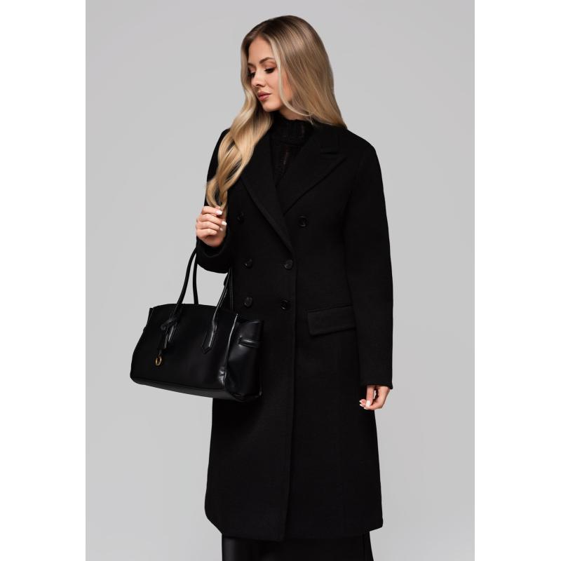 Dámský dvouřadový přiléhavý kabát LARICA OW-COLC-0108 v2 – černý