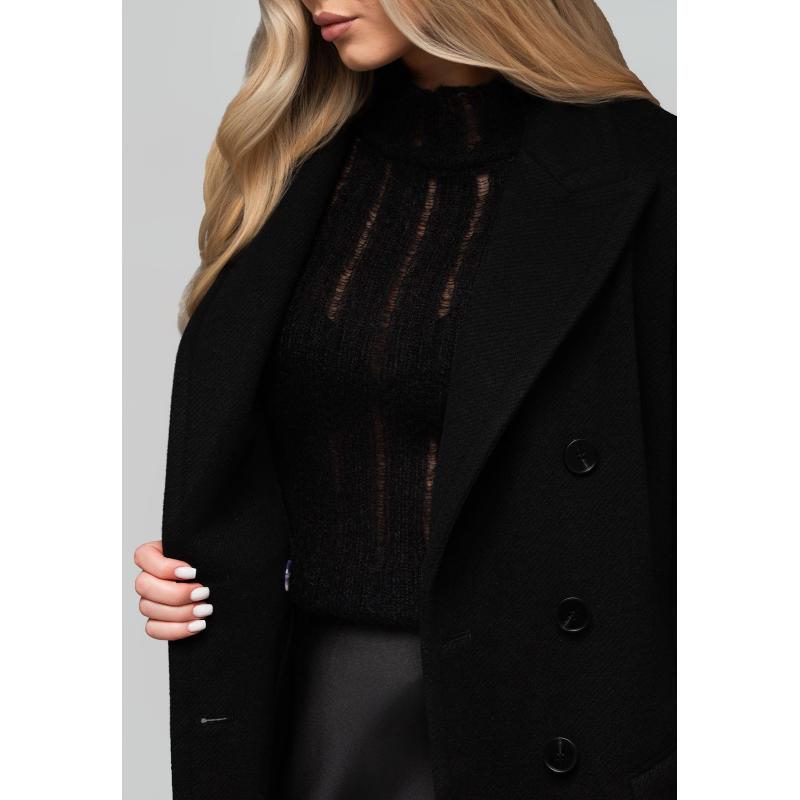 Dámský dvouřadový přiléhavý kabát LARICA OW-COLC-0108 v2 – černý