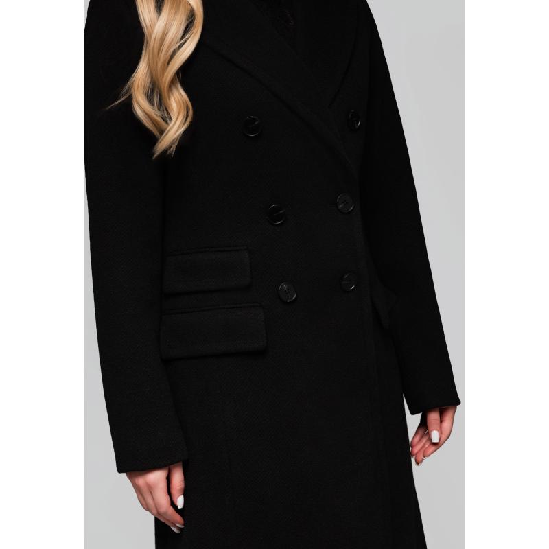 Dámský dvouřadový přiléhavý kabát LARICA OW-COLC-0108 v2 – černý