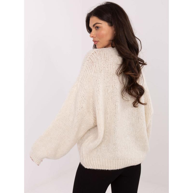 Světle béžový oversize svetr s příměsí vlny