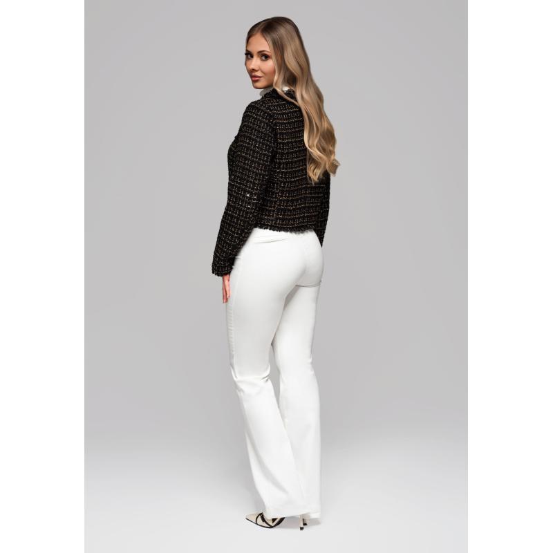 Dámská bunda s vlnou a flitry OW-BLZB-0101 v1 – černá