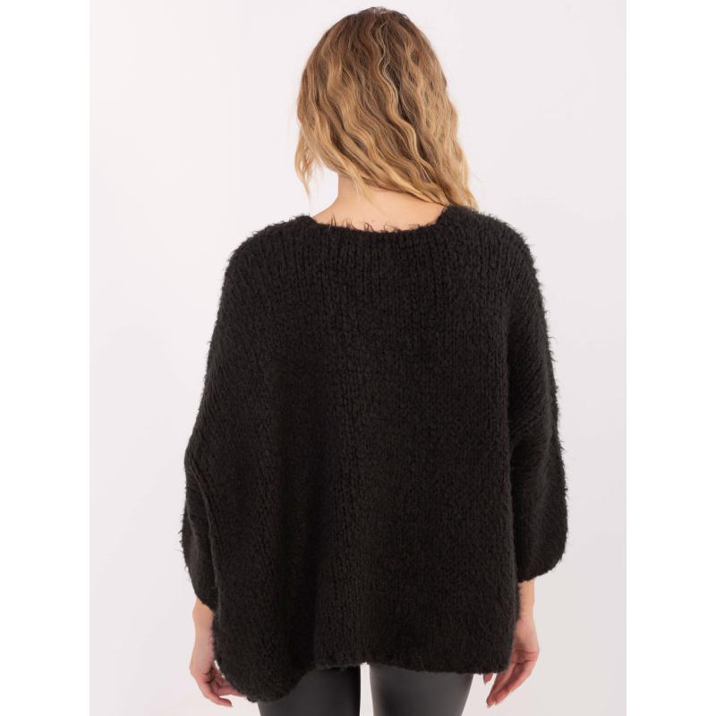 Černý dámský kardigan oversize střihu