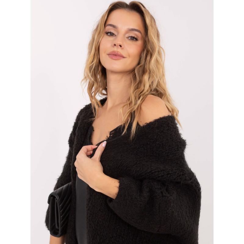 Černý dámský kardigan oversize střihu