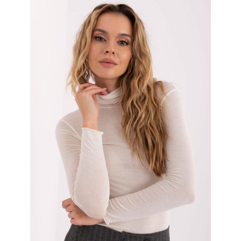 Ecru přiléhavá blůza z měkké látky