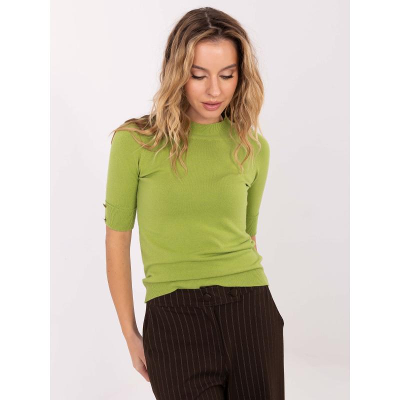 Olívazöld női pulóver modallal keverve