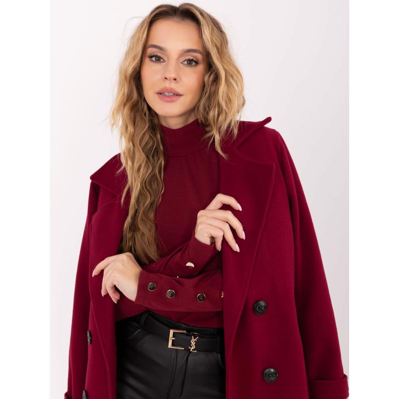 Bordó blúz hálós betétekkel RUE PARIS