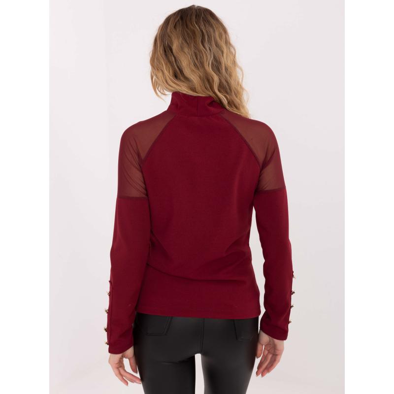 Bordó blúz hálós betétekkel RUE PARIS