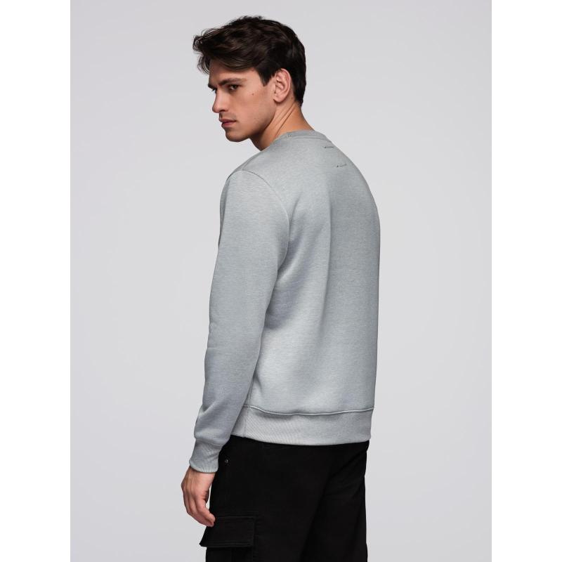 Klasická pánská mikina s nápisem – šedá melírovaná V1 B1711