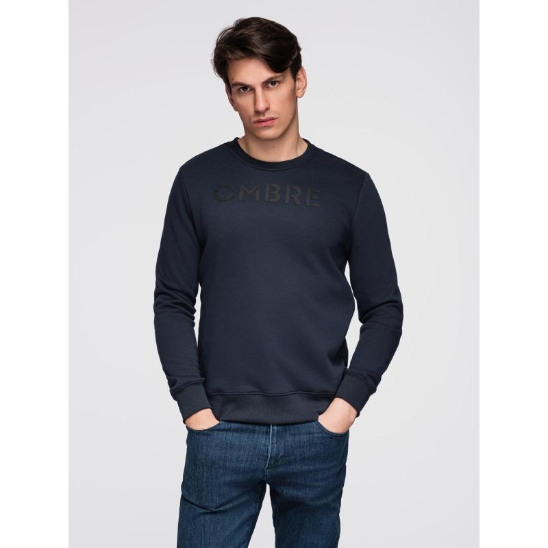 Klasická pánská mikina s nápisem – tmavě modrá V3 B1711