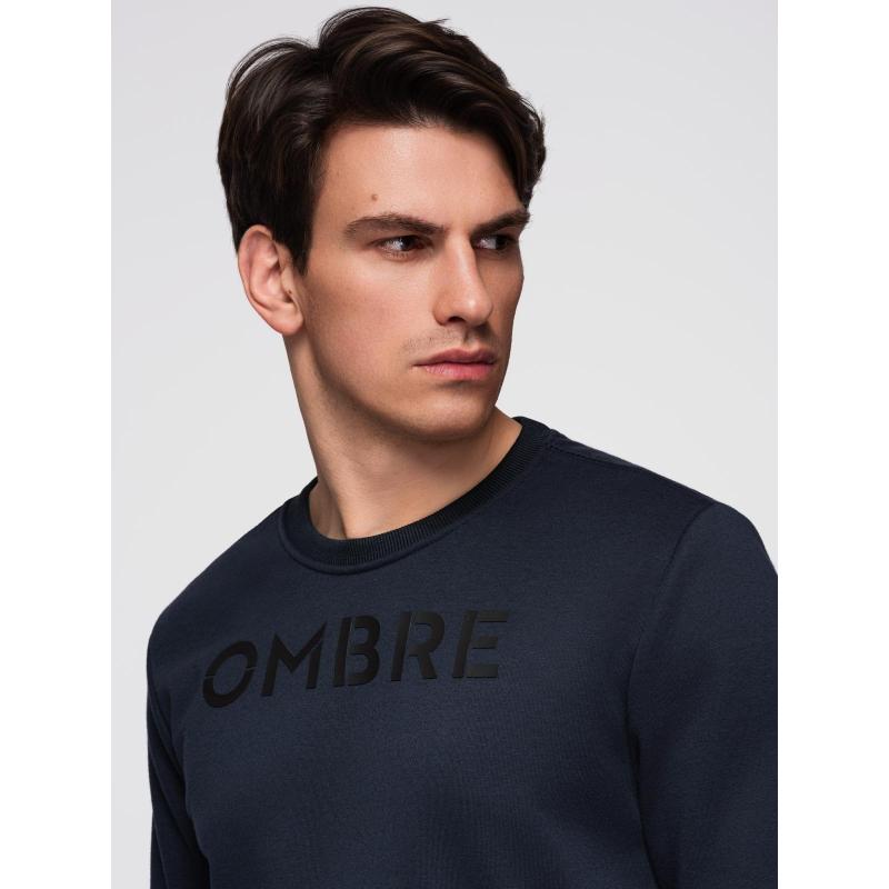 Klasická pánská mikina s nápisem – tmavě modrá V3 B1711